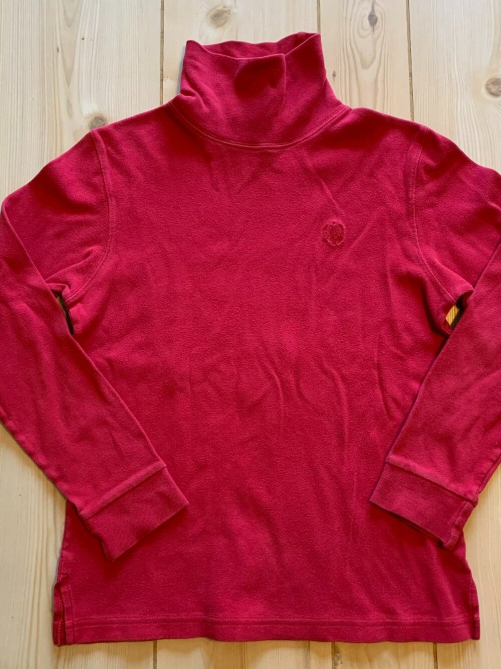 Vintage 90s Bill Blass Red Turtleneck Retro Cute Long Sleeve Women's Shirt S